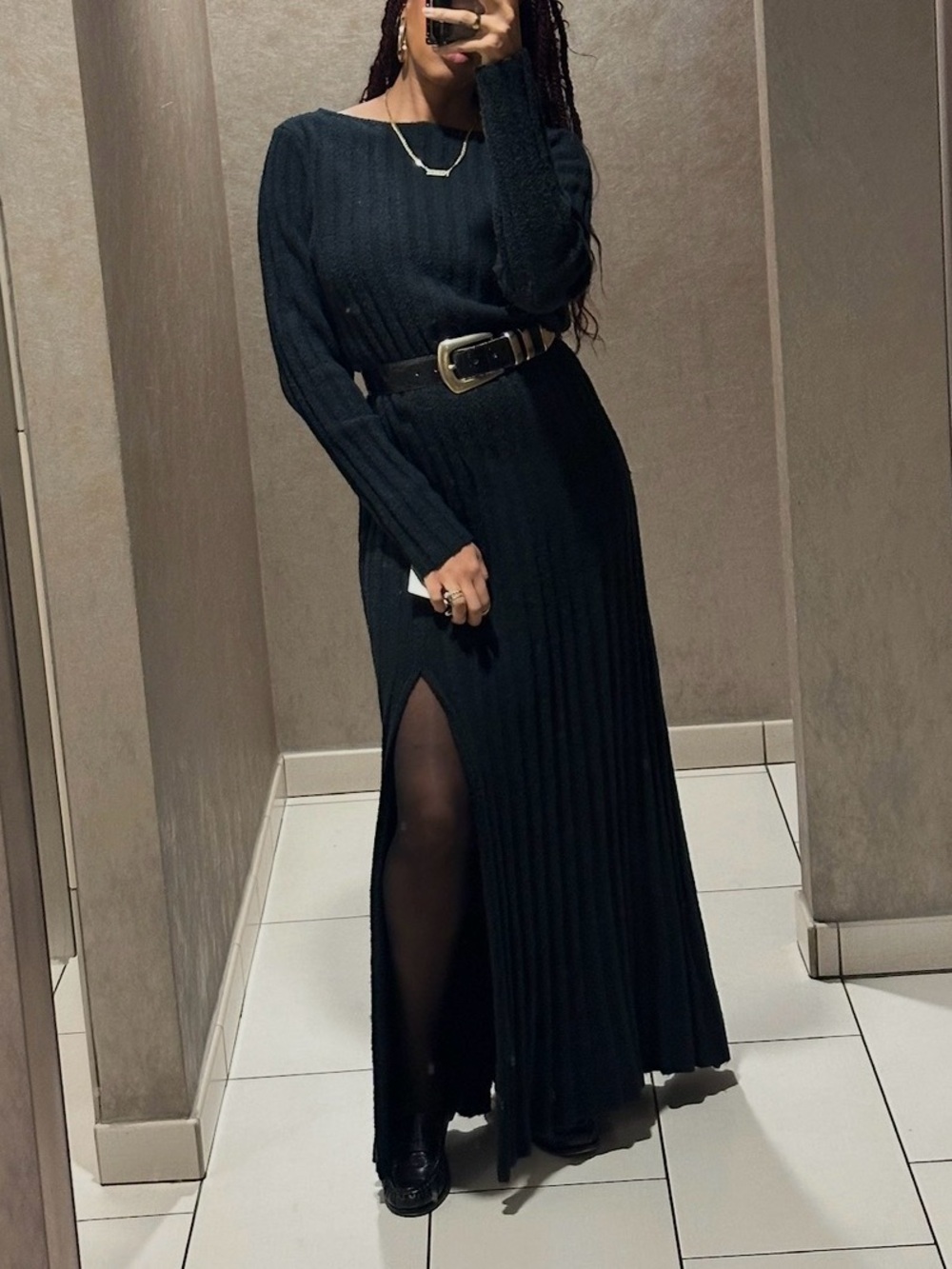 Abercrombie & Fitch Black Knit Sweater Dress